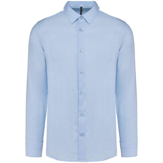 MEN LONG-SLEEVED EASY CARE SHIRT WITHOUT POCKET - Oxford Blue - colorimageurl