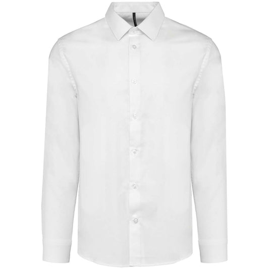 MEN LONG-SLEEVED EASY CARE SHIRT WITHOUT POCKET - White - colorimageurl