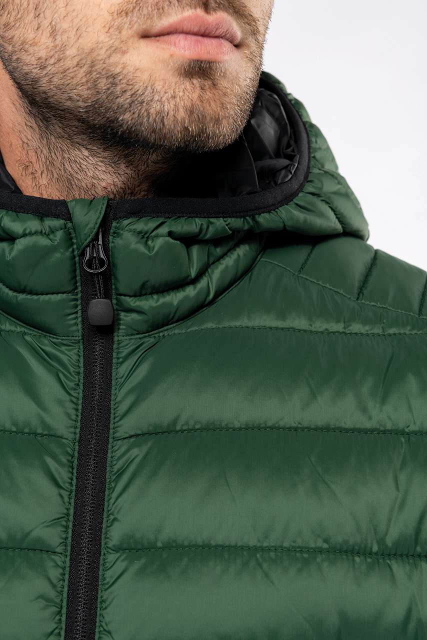 MEN'S LIGHTWEIGHT HOODED PADDED JACKET - Black - Additional