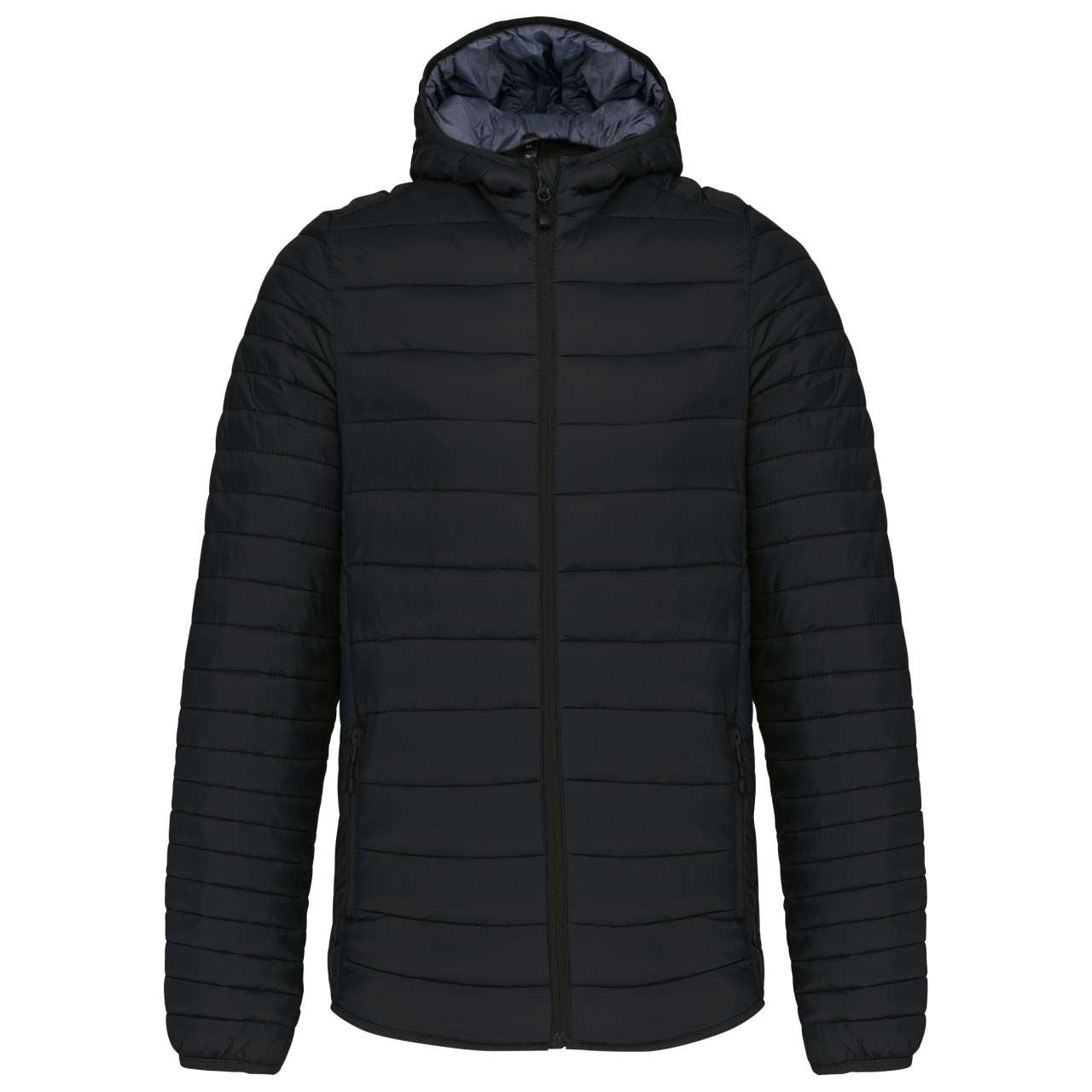 MEN'S LIGHTWEIGHT HOODED PADDED JACKET - Black - Additional