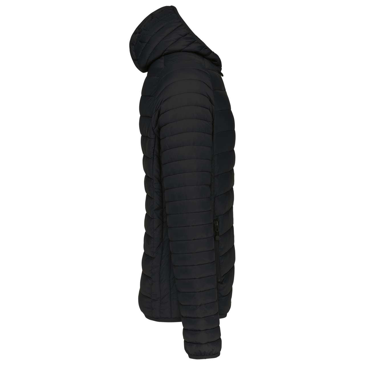 MEN'S LIGHTWEIGHT HOODED PADDED JACKET - Black - Additional