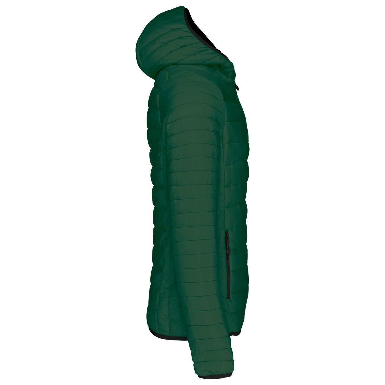 MEN'S LIGHTWEIGHT HOODED PADDED JACKET - Forest Green - Additional