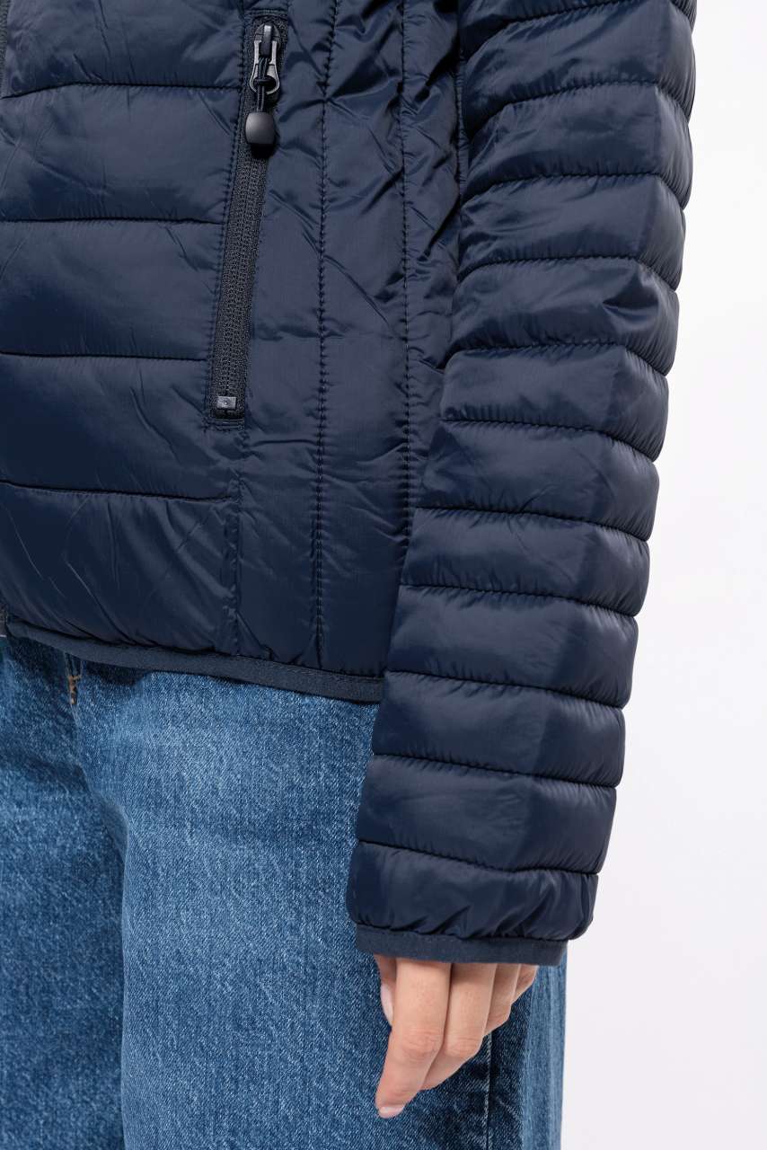 LADIES' LIGHTWEIGHT HOODED PADDED JACKET - Black - Additional