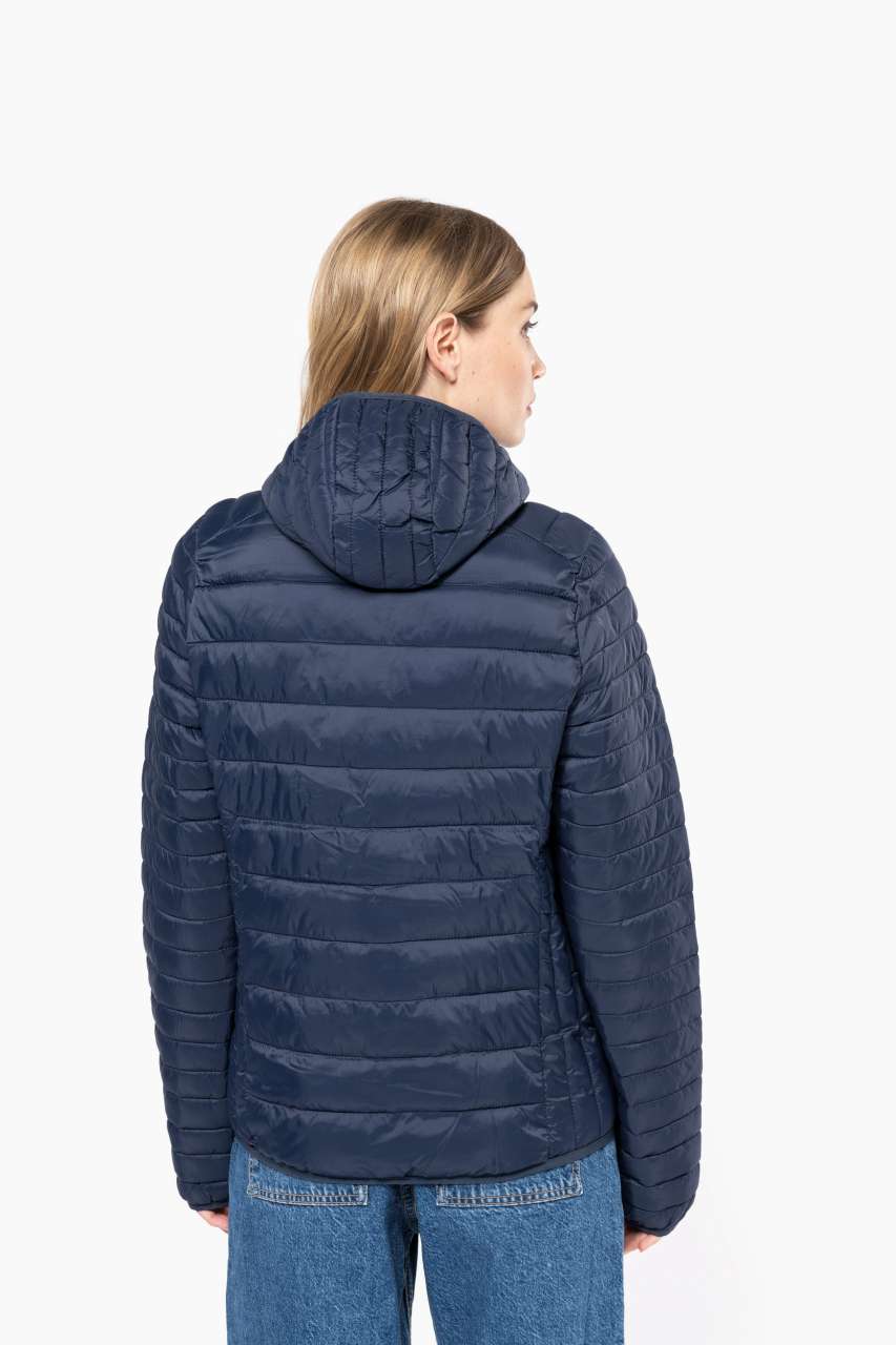 LADIES' LIGHTWEIGHT HOODED PADDED JACKET - Black - Additional