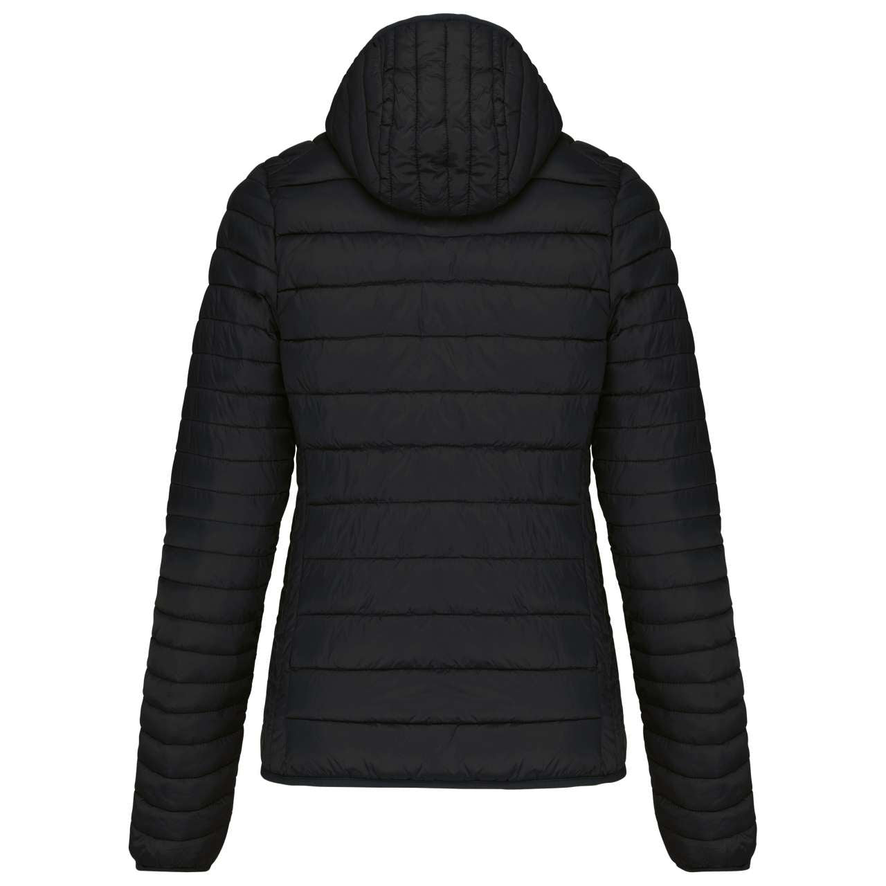 LADIES' LIGHTWEIGHT HOODED PADDED JACKET - Black - Main