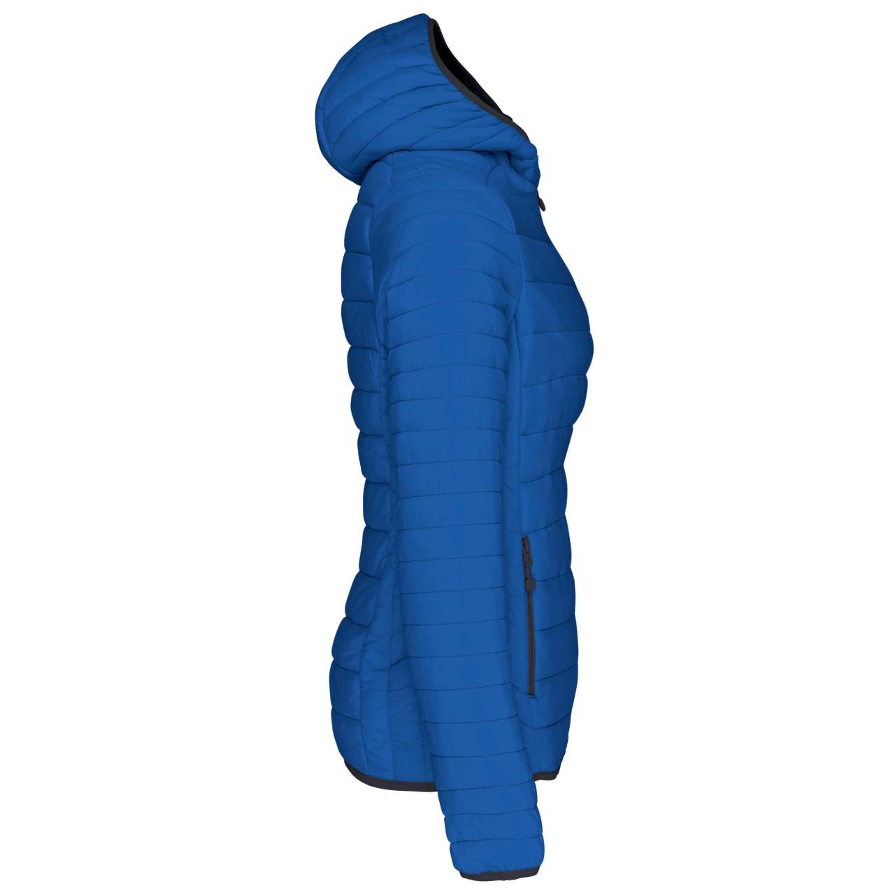 LADIES' LIGHTWEIGHT HOODED PADDED JACKET - Light Royal Blue - Additional