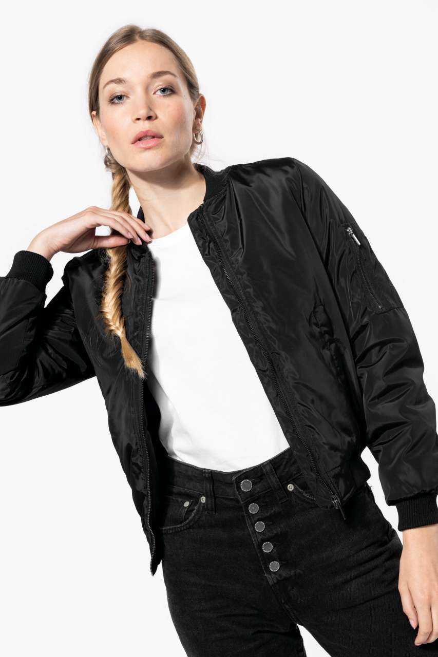 LADIES' BOMBER JACKET - Black - modelimageurl