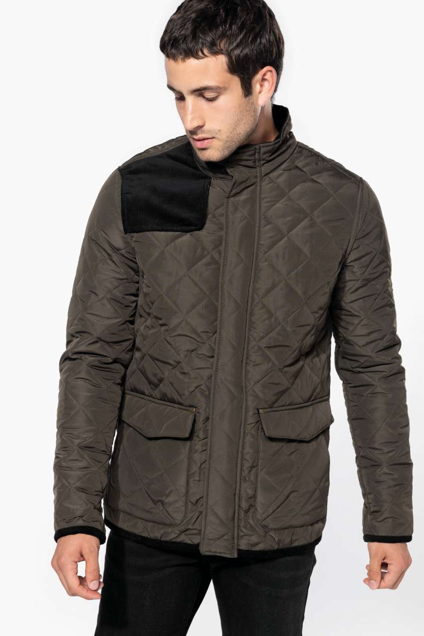 MEN'S QUILTED JACKET - Black/Black - modelimageurl