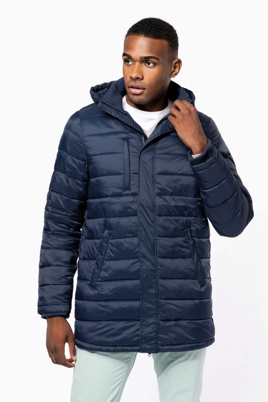 MEN'S LIGHTWEIGHT HOODED PADDED PARKA - Black - modelimageurl