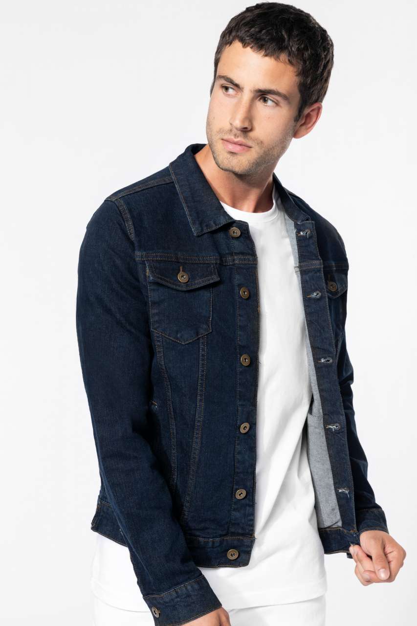 MEN'S UNLINED DENIM JACKET - Blue Rinse - modelimageurl
