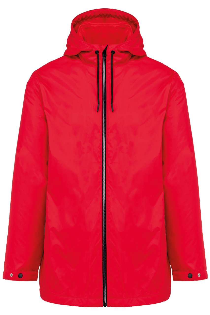 UNISEX HOODED JACKET WITH MICRO-POLARFLEECE LINING - Red - colorimageurl