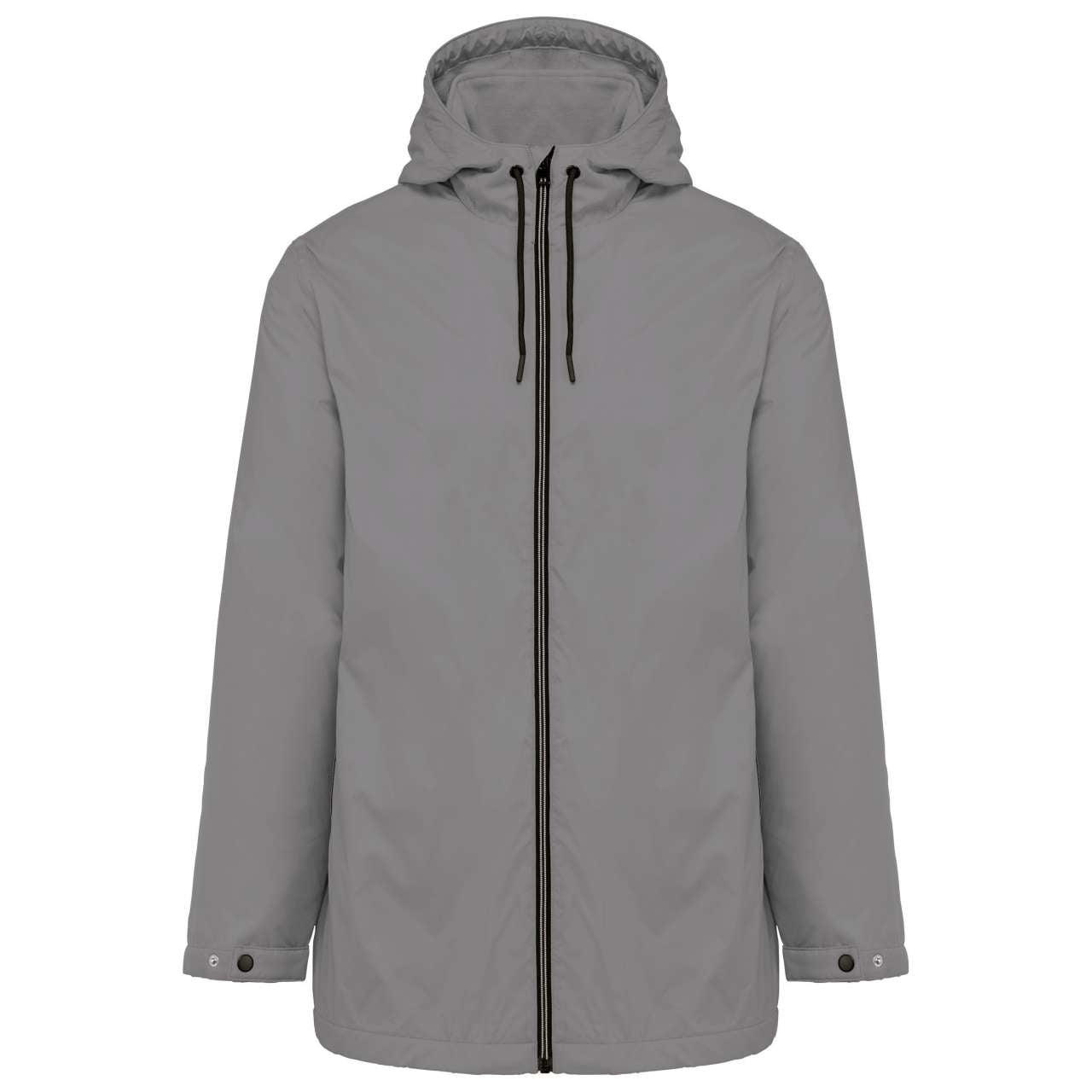 UNISEX HOODED JACKET WITH MICRO-POLARFLEECE LINING - Silver - colorimageurl