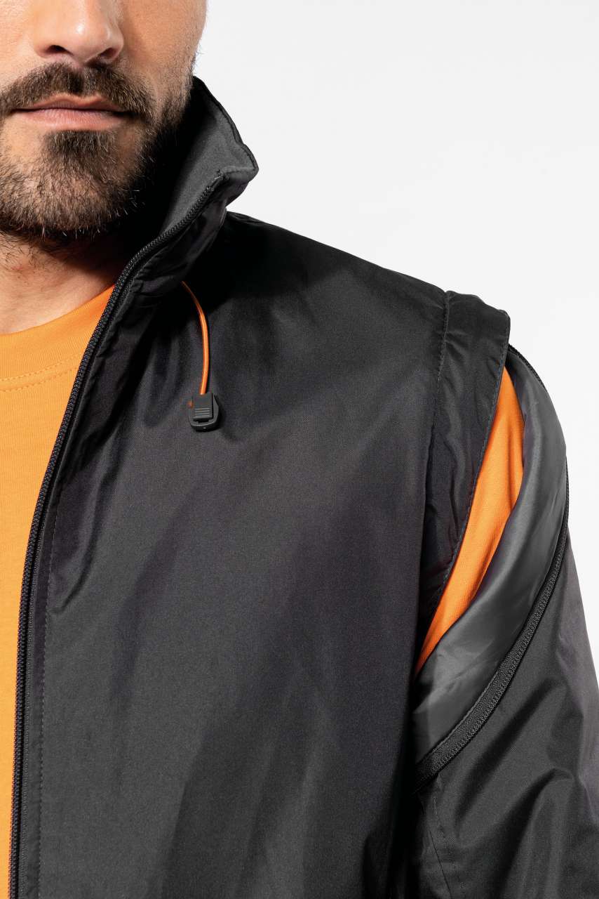 SCORE - DETACHABLE-SLEEVED BLOUSON JACKET - Black/Orange - Additional