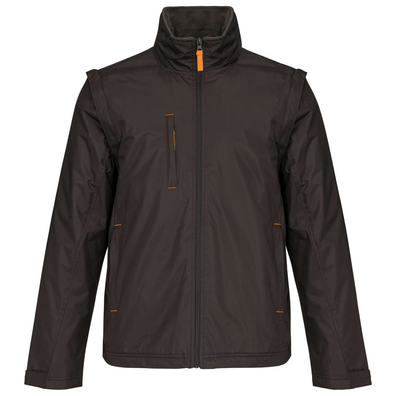 SCORE - DETACHABLE-SLEEVED BLOUSON JACKET - Dark Grey/Orange - Additional