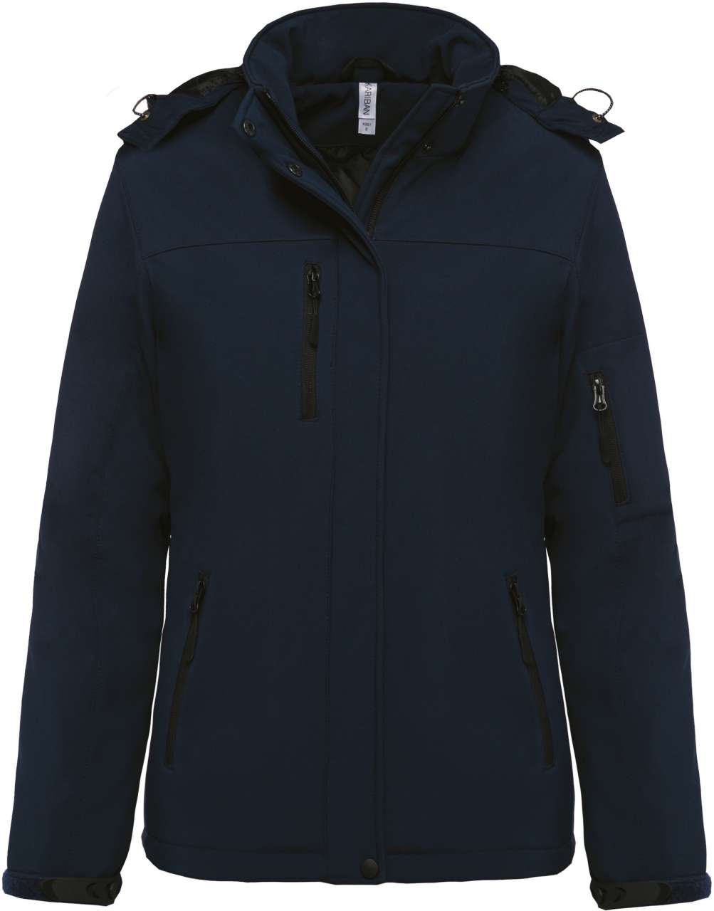 LADIES’ HOODED SOFTSHELL LINED PARKA - Navy - Additional