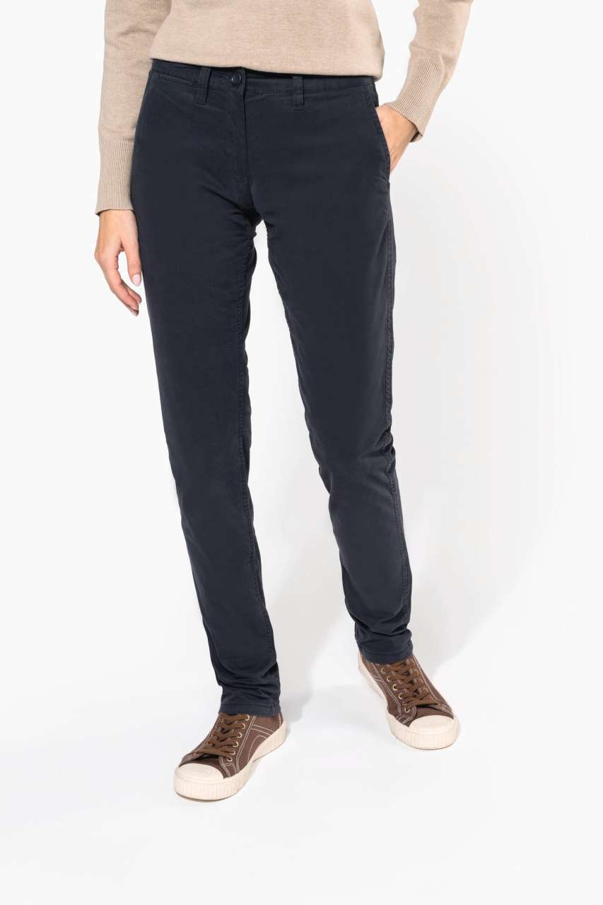 LADIES' CHINO TROUSERS - Beige - modelimageurl