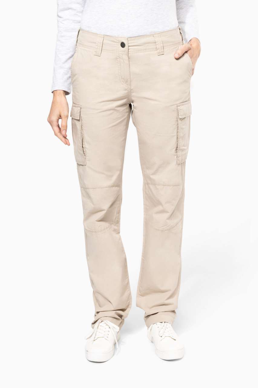LADIES' LIGHTWEIGHT MULTIPOCKET TROUSERS - Beige - modelimageurl