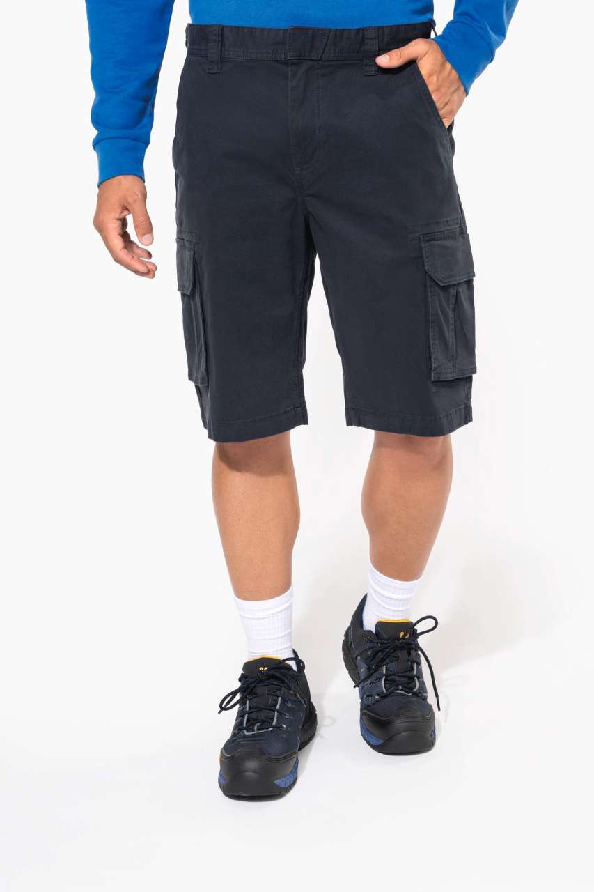 MEN'S MULTIPOCKET BERMUDA SHORTS - Black - modelimageurl