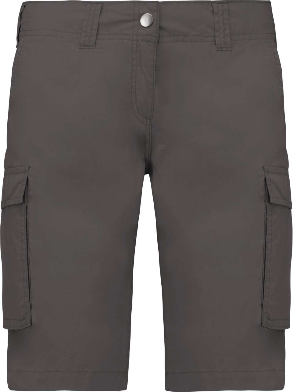 LADIES' LIGHTWEIGHT MULTIPOCKET BERMUDA SHORTS - Light Charcoal - colorimageurl