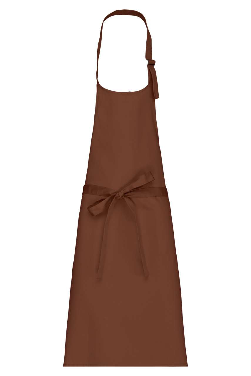 POLYCOTTON APRON WITHOUT POCKET - Chocolate - colorimageurl