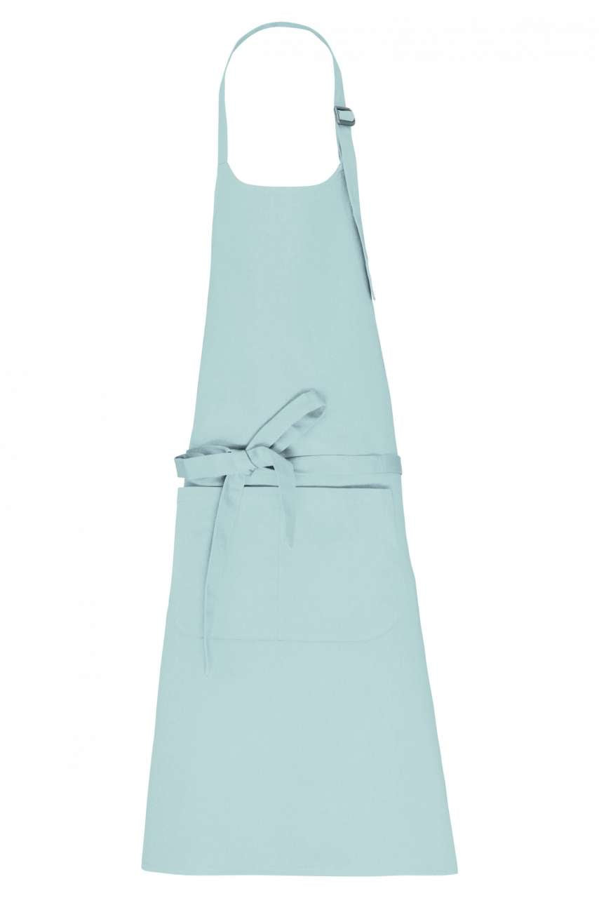 APRON WITH POCKET IN ORGANIC COTTON - Ice Mint - colorimageurl