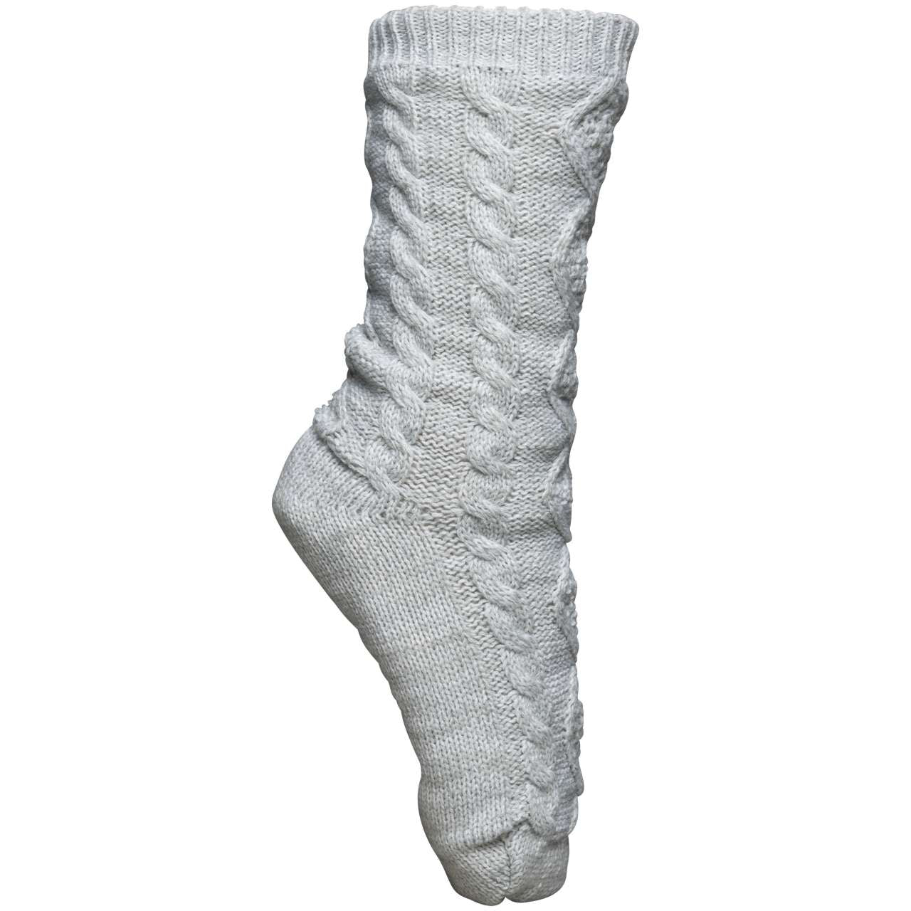 SHERPA-LINED LOUNGE SOCKS - Snow Grey Melange - colorimageurl