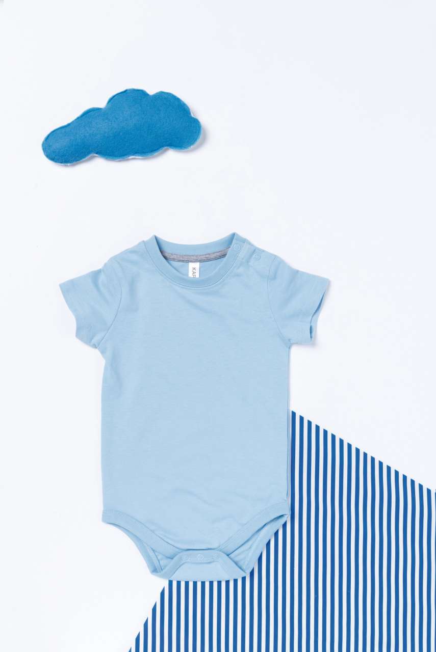 BABIES' SHORT-SLEEVED BODYSUIT - Sky Blue - Model