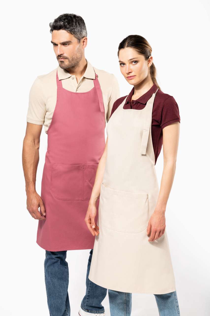 COTTON APRON WITH POCKET - Angora - Model