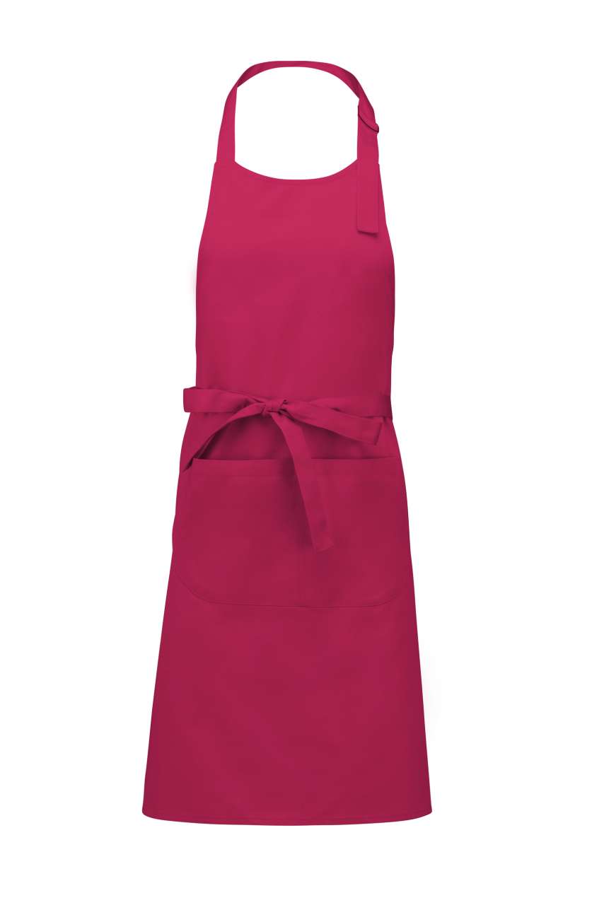 COTTON APRON WITH POCKET - Fuchsia - Main