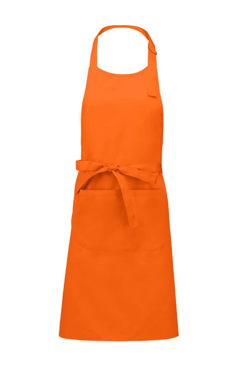COTTON APRON WITH POCKET - Orange - Main