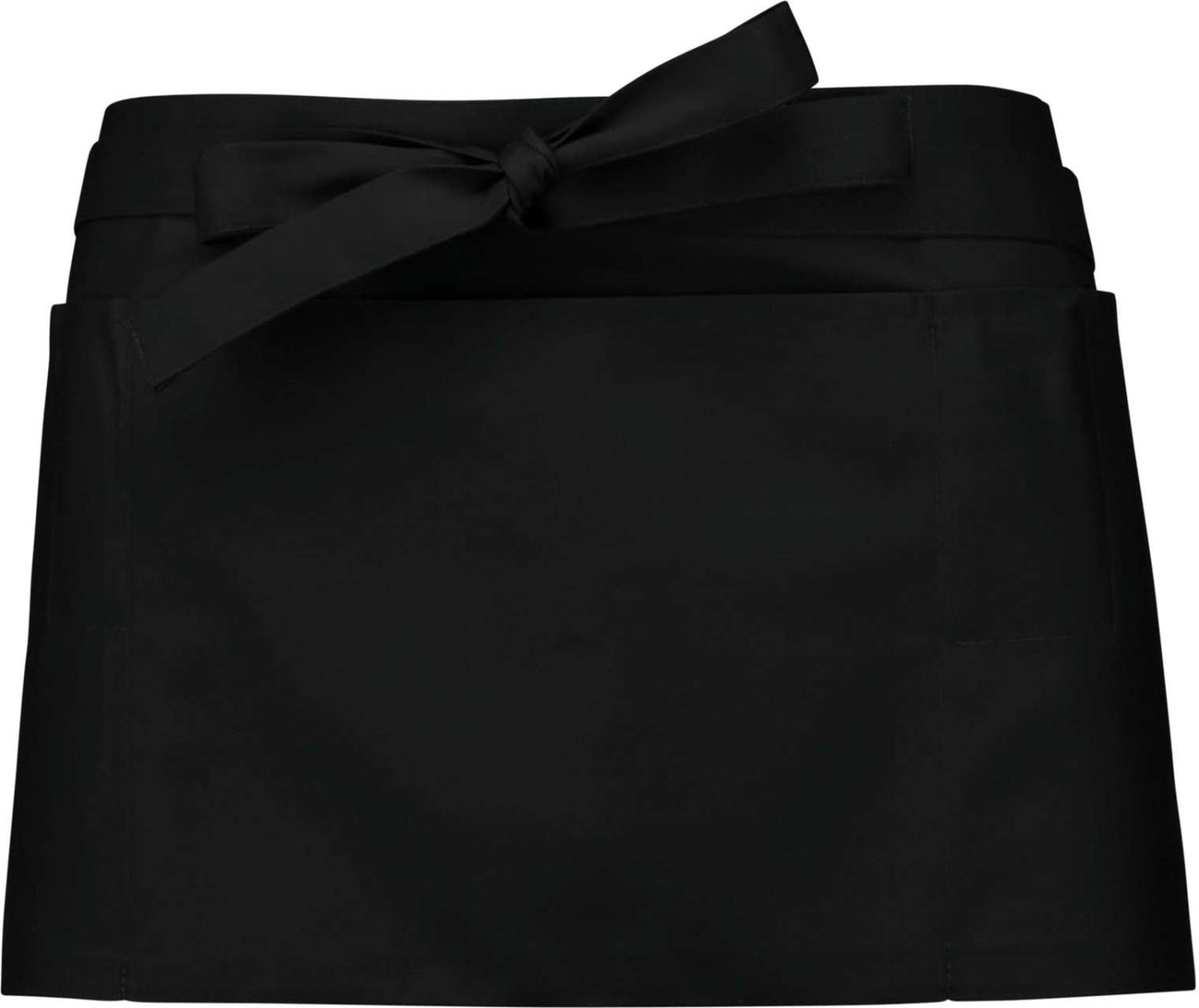 POLYCOTTON SHORT APRON - Black - colorimageurl