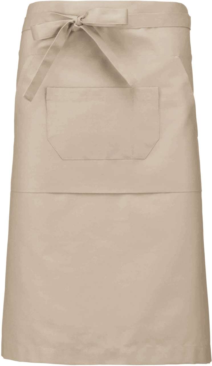 POLYCOTTON LONG APRON - Beige - colorimageurl