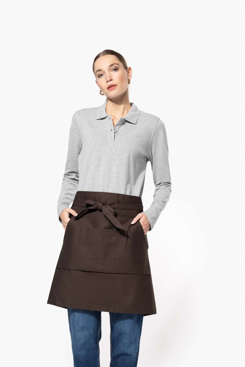 COTTON MID-LENGTH APRON - Beige - modelimageurl