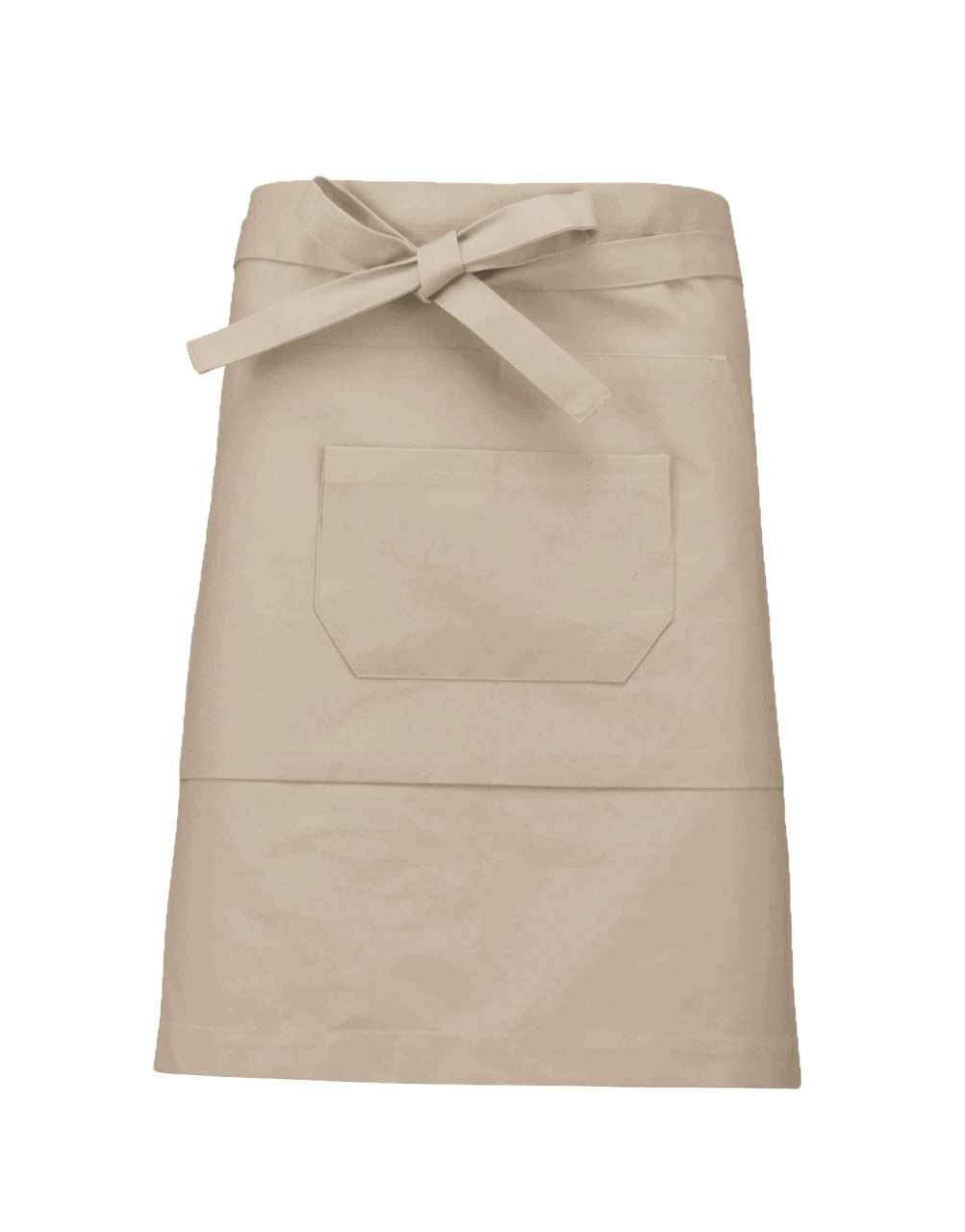 COTTON MID-LENGTH APRON - Beige - colorimageurl
