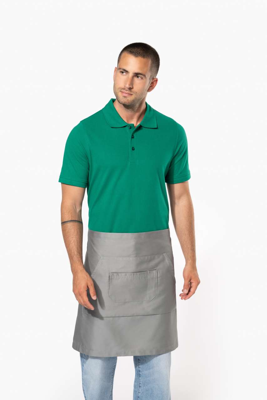POLYCOTTON MID-LENGTH APRON - Beige - modelimageurl