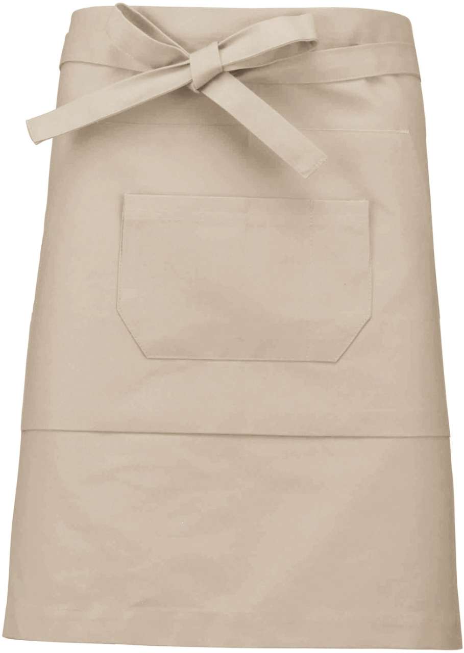 POLYCOTTON MID-LENGTH APRON - Beige - colorimageurl
