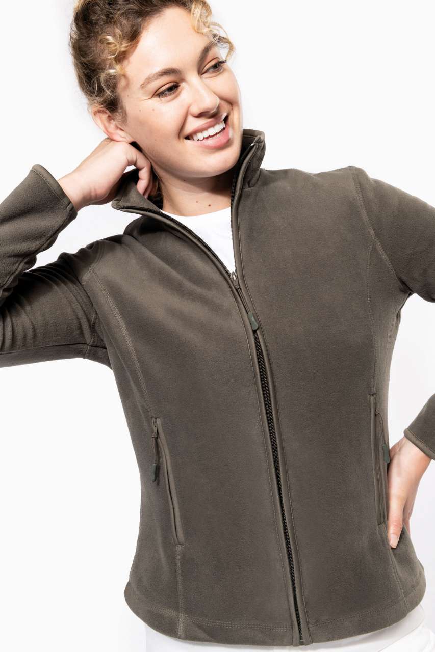 MAUREEN - LADIES' FULL ZIP MICROFLEECE JACKET - Ash Heather - Model