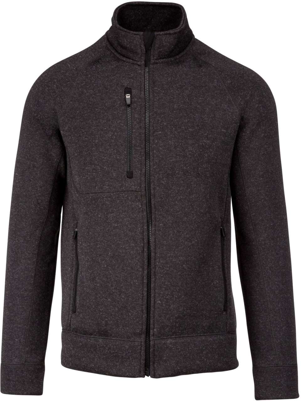 MEN'S FULL ZIP HEATHER JACKET - Dark Grey Melange - colorimageurl