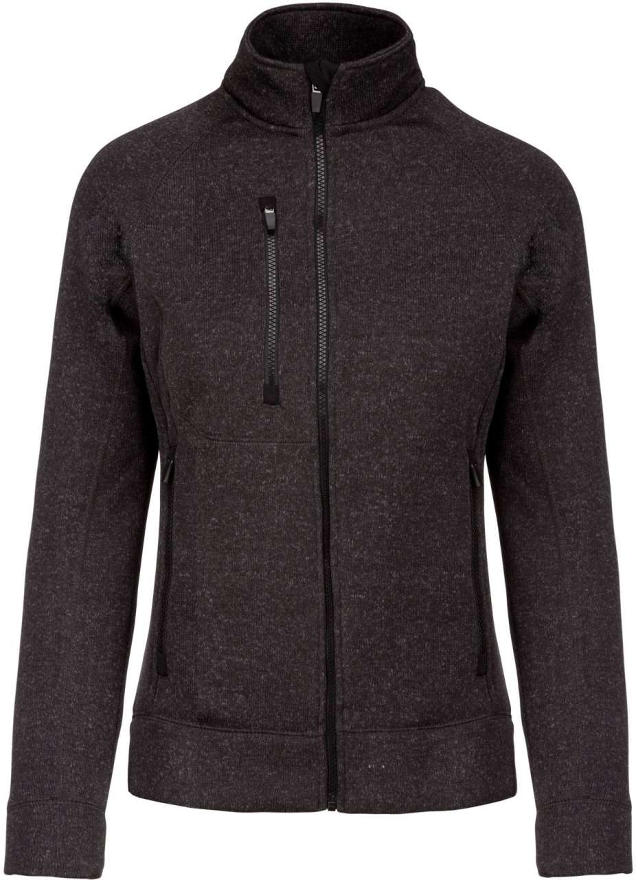 LADIES' FULL ZIP HEATHER JACKET - Dark Grey Melange - colorimageurl