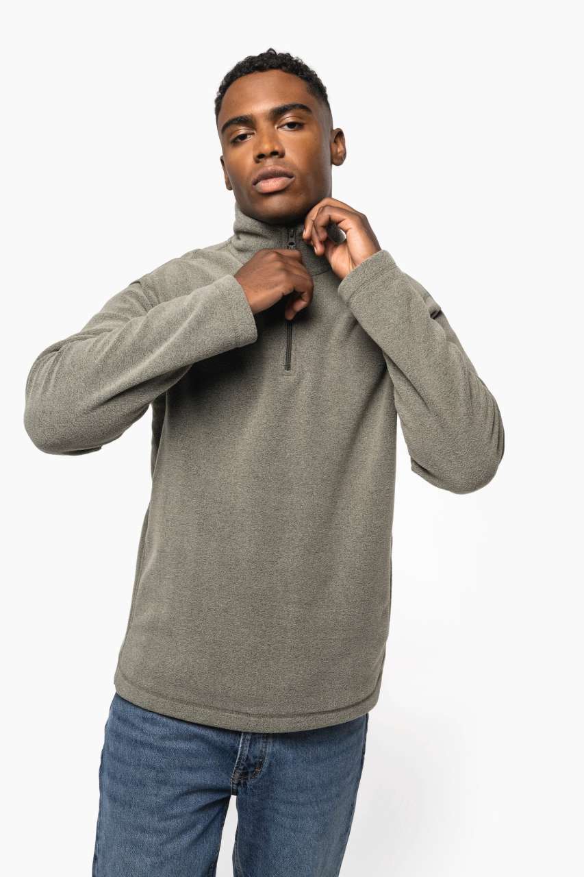 ENZO - ZIP NECK MICROFLEECE JACKET - Beige - Additional