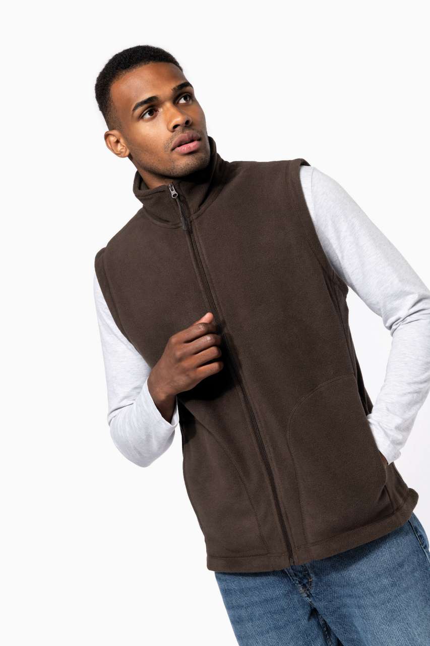 LUCA - MEN'S MICROFLEECE GILET - Ash Heather - Model