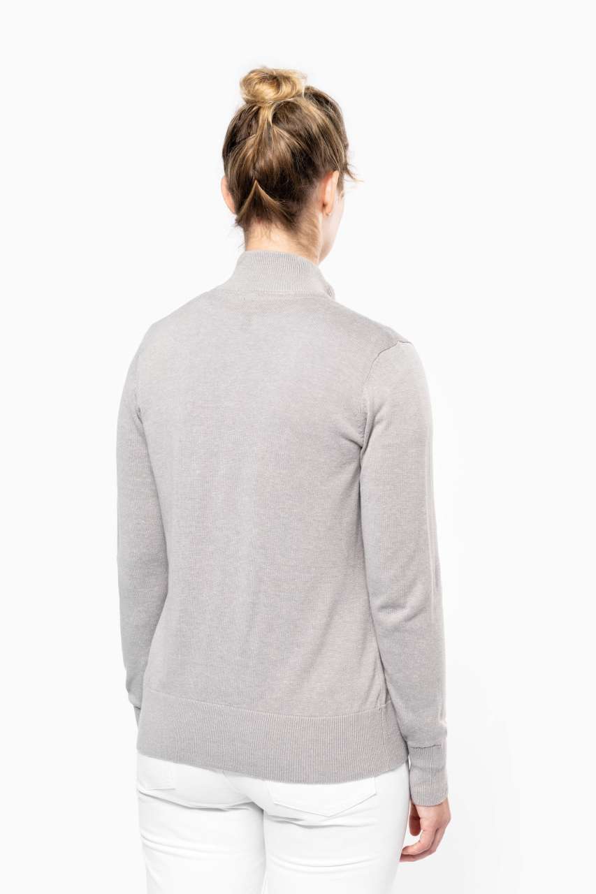 LADIES' FULL ZIP CARDIGAN - Black - Additional
