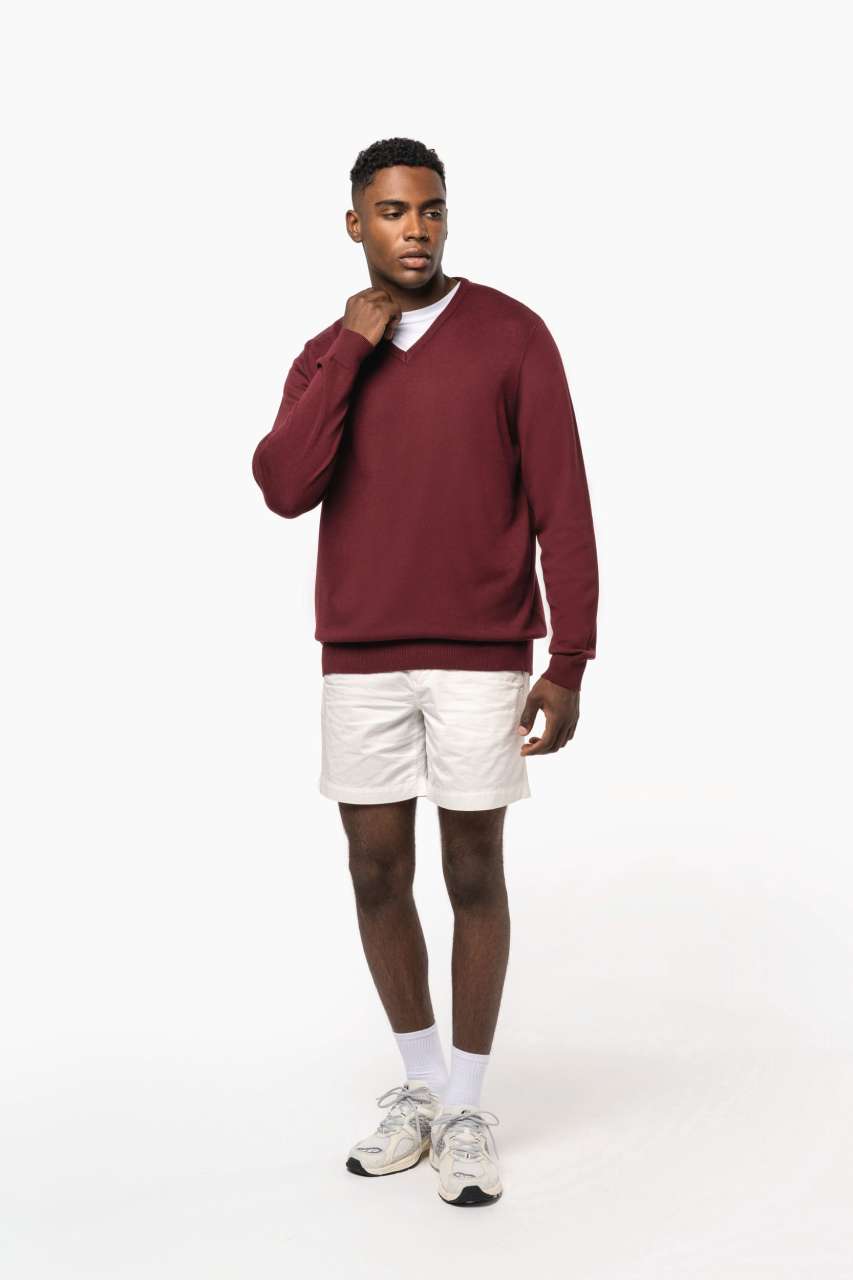 MEN’S V-NECK JUMPER - Black - Additional