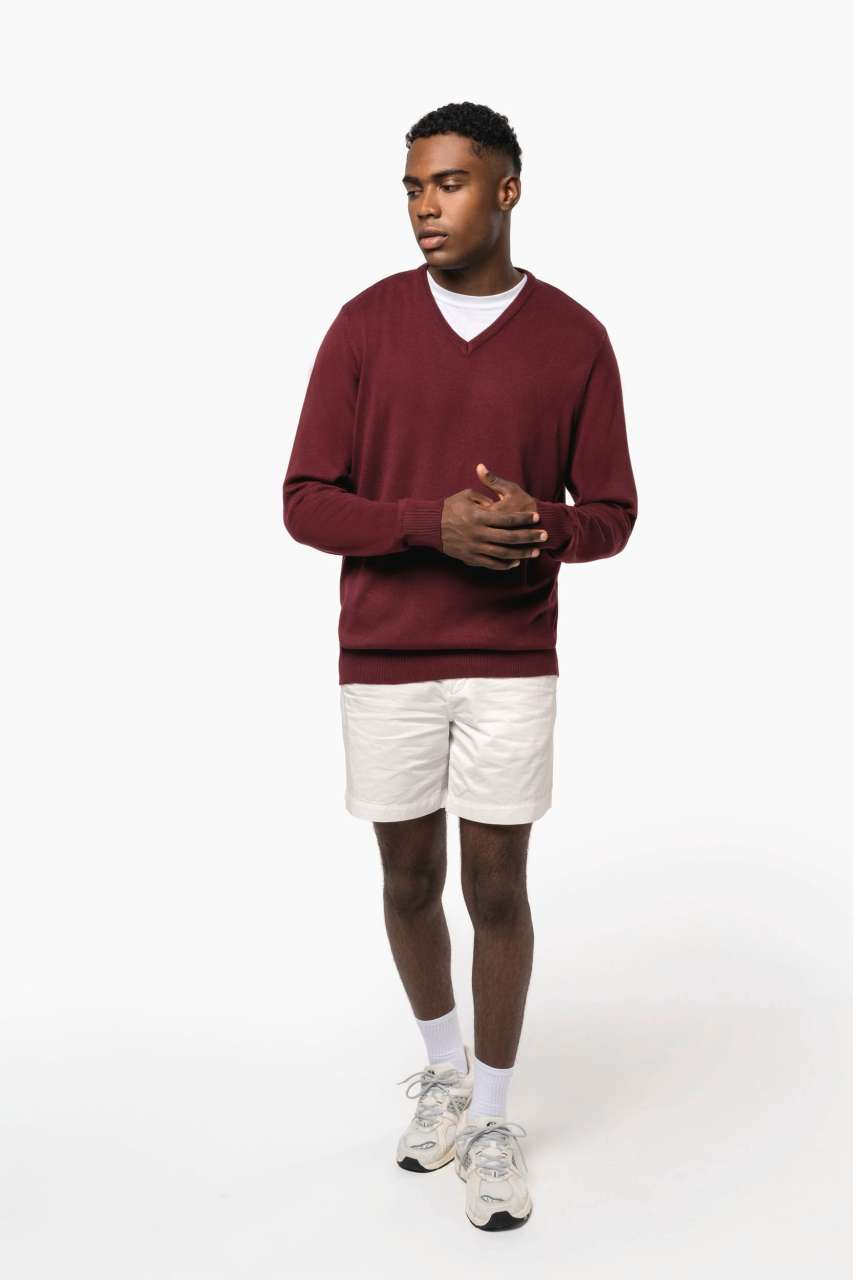 MEN’S V-NECK JUMPER - Black - Additional