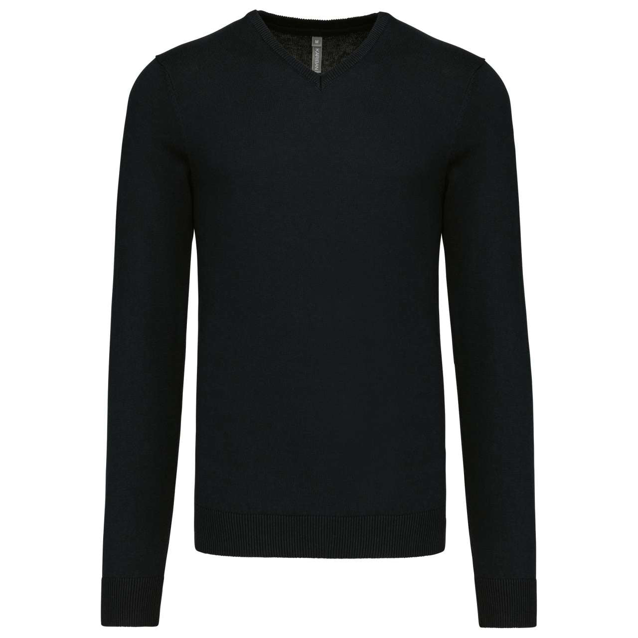 MEN’S V-NECK JUMPER - Black - Main