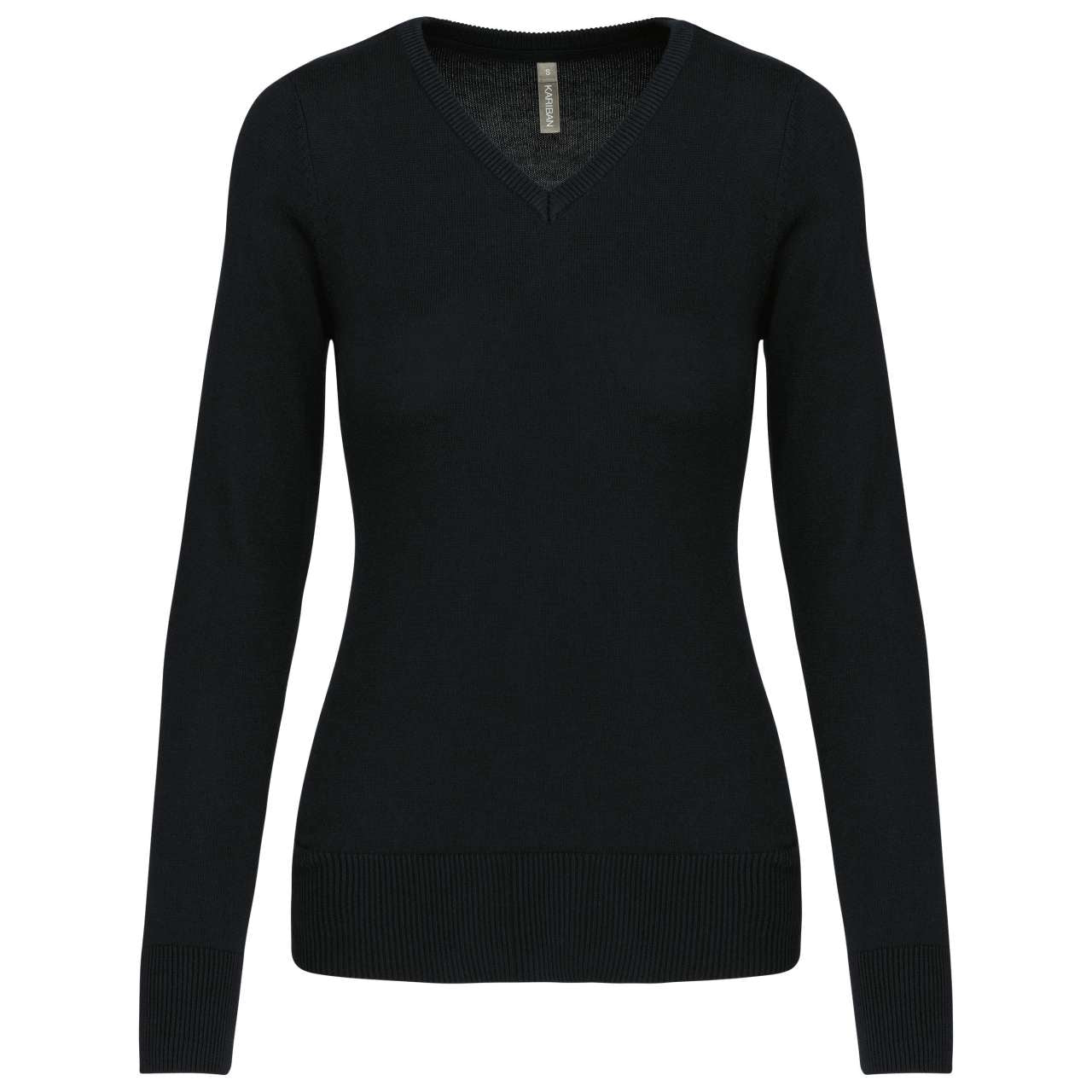 LADIES' V-NECK JUMPER - Black - Main