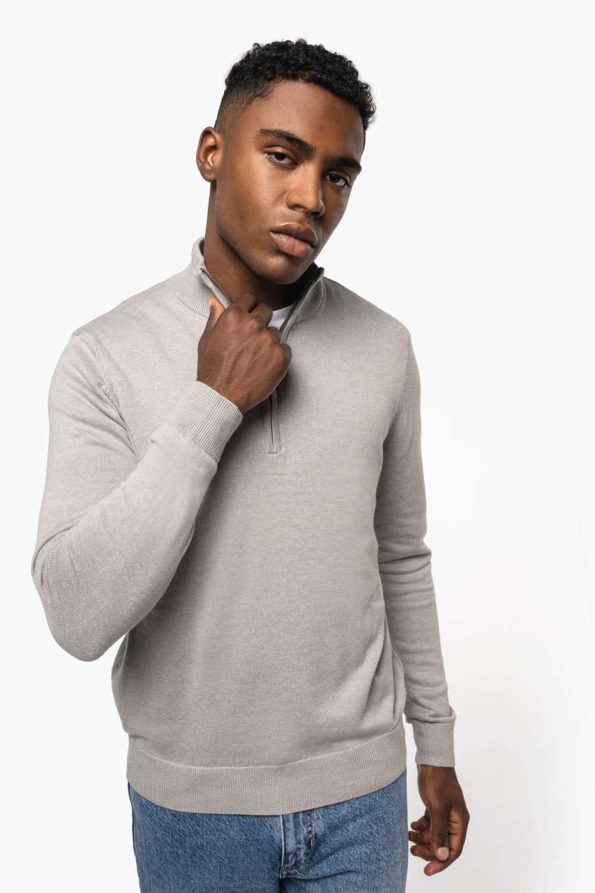 MEN'S ZIP NECK JUMPER - Black - Additional