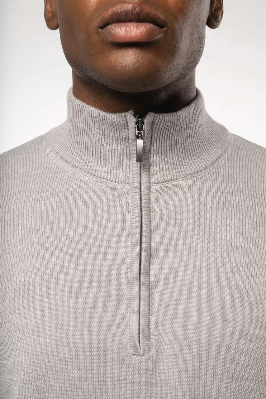 MEN'S ZIP NECK JUMPER - Black - Additional