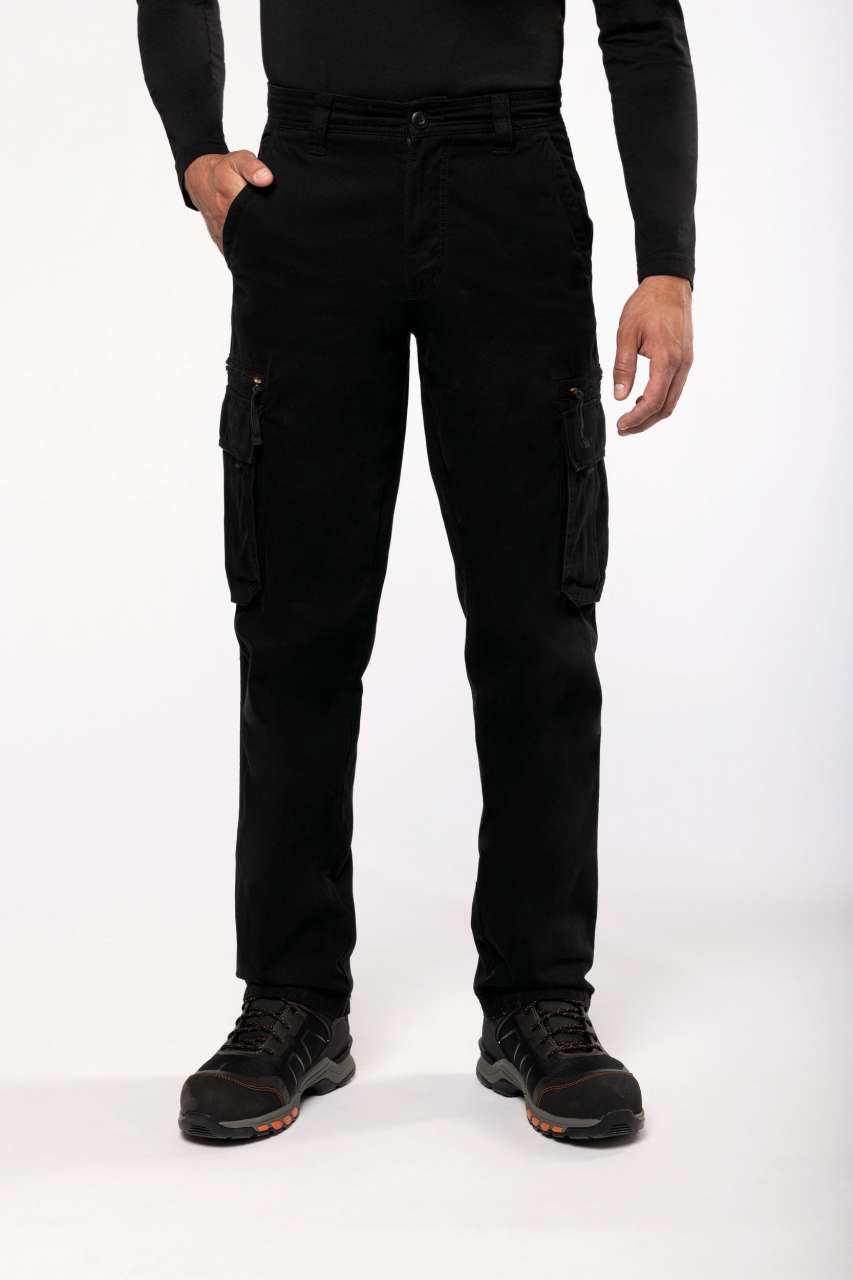 MULTI POCKET TROUSERS - Beige - Model