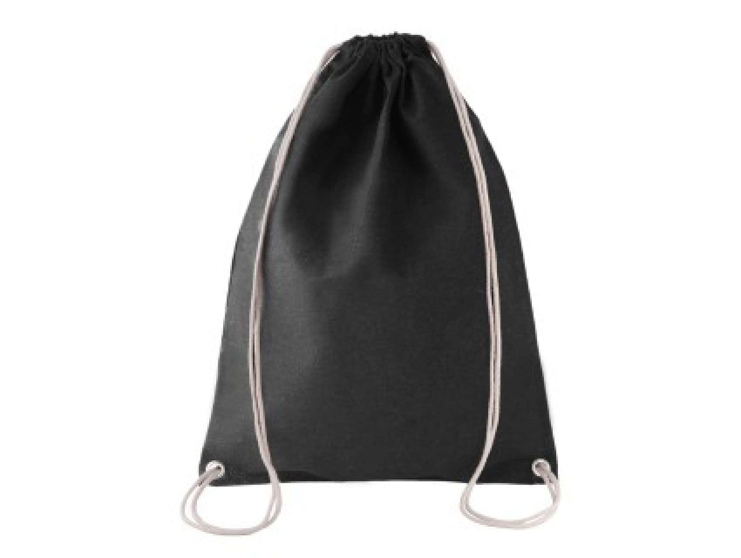 COTTON DRAWSTRING BACKPACK - Black - Main